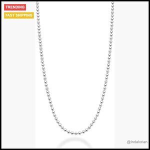 925 Sterling Silver 2mm Ball Chain Necklace Made in Italy